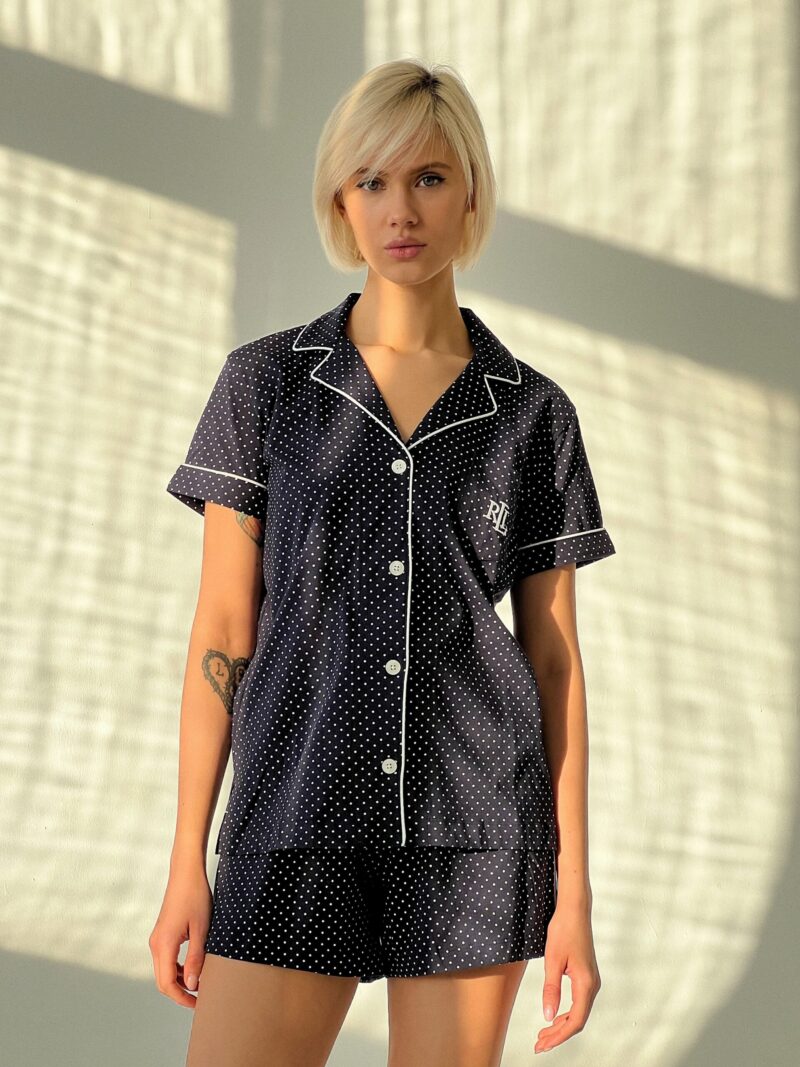 Костюм с шортами хлопковый Navy Dot