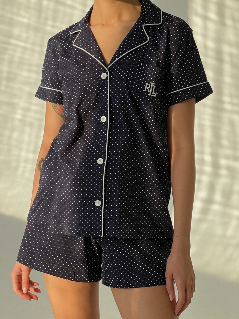 Костюм с шортами хлопковый Navy Dot