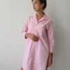 Рубашка удлиненная хлопковая Pink/White Stripe