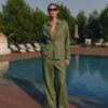 Костюм с брюками льняной Khaki