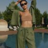 Костюм с брюками льняной Khaki