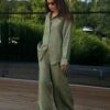 Костюм с брюками льняной Khaki