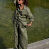 Костюм с брюками льняной Khaki