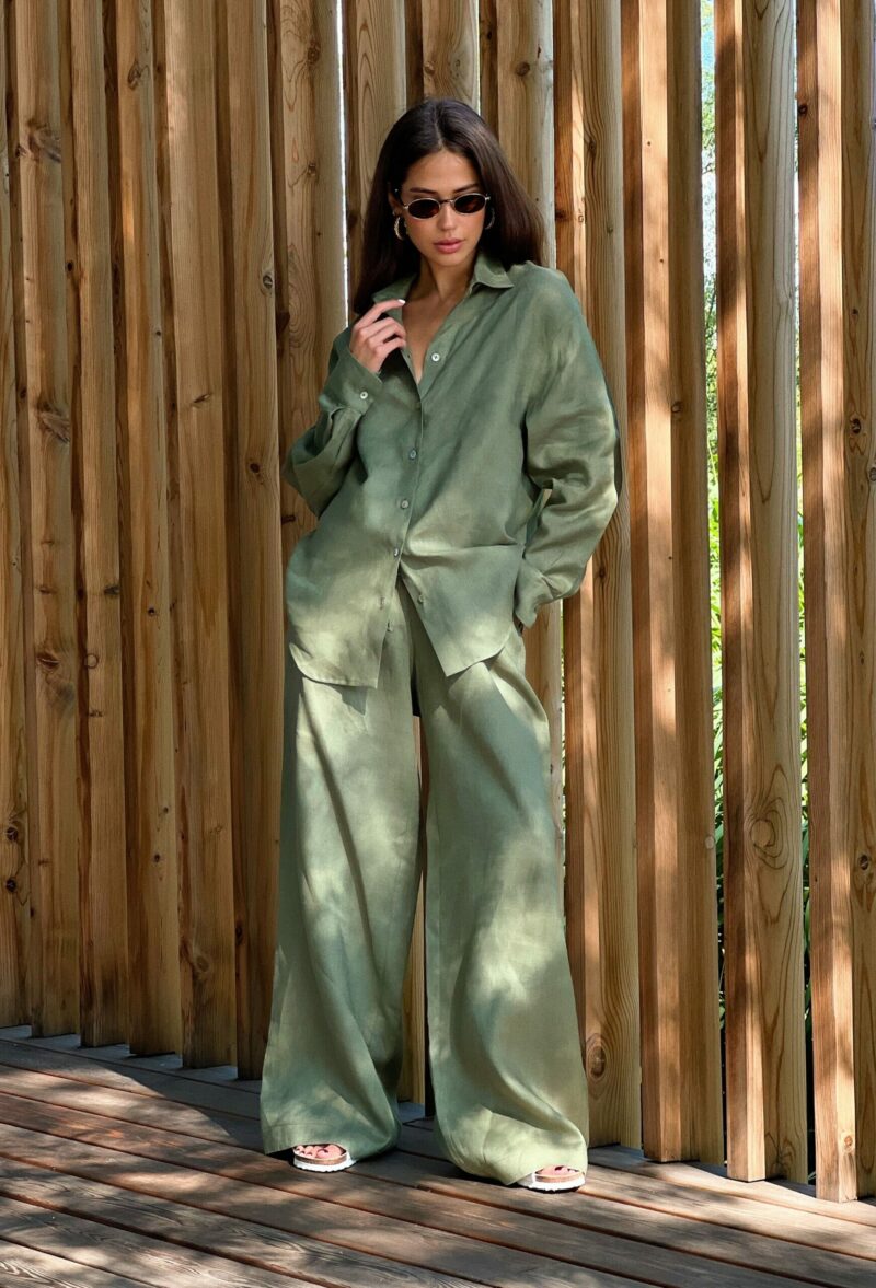 Костюм с брюками льняной Khaki