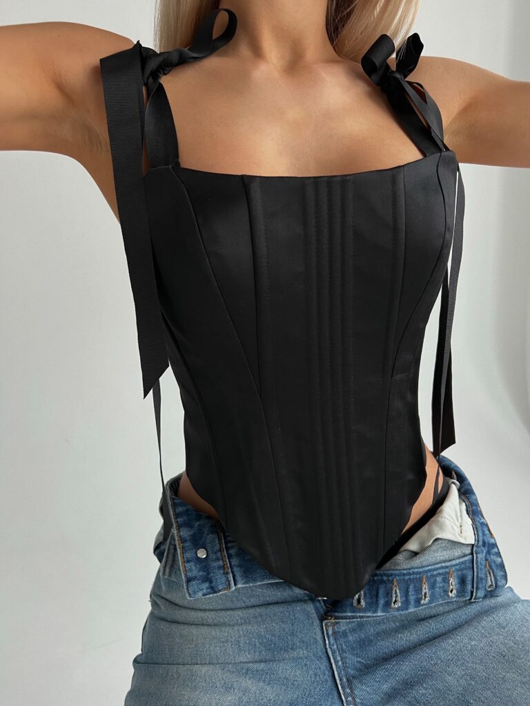 Корсет с бантами ÉMILIE BLACK: купить в интернет-магазине Emilie Musee