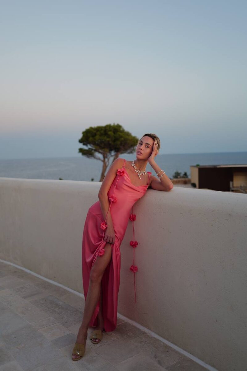 Платье Maxi Flower Coral