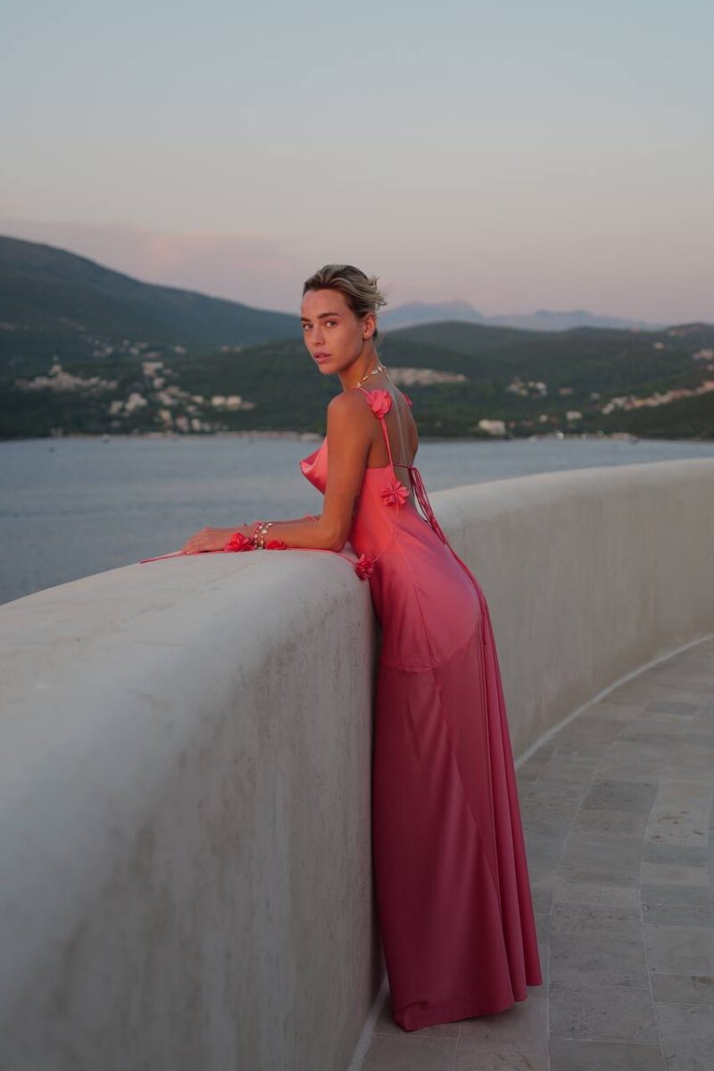 Платье Maxi Flower Coral