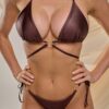 Топ BELLA Leather с кольцом Brown