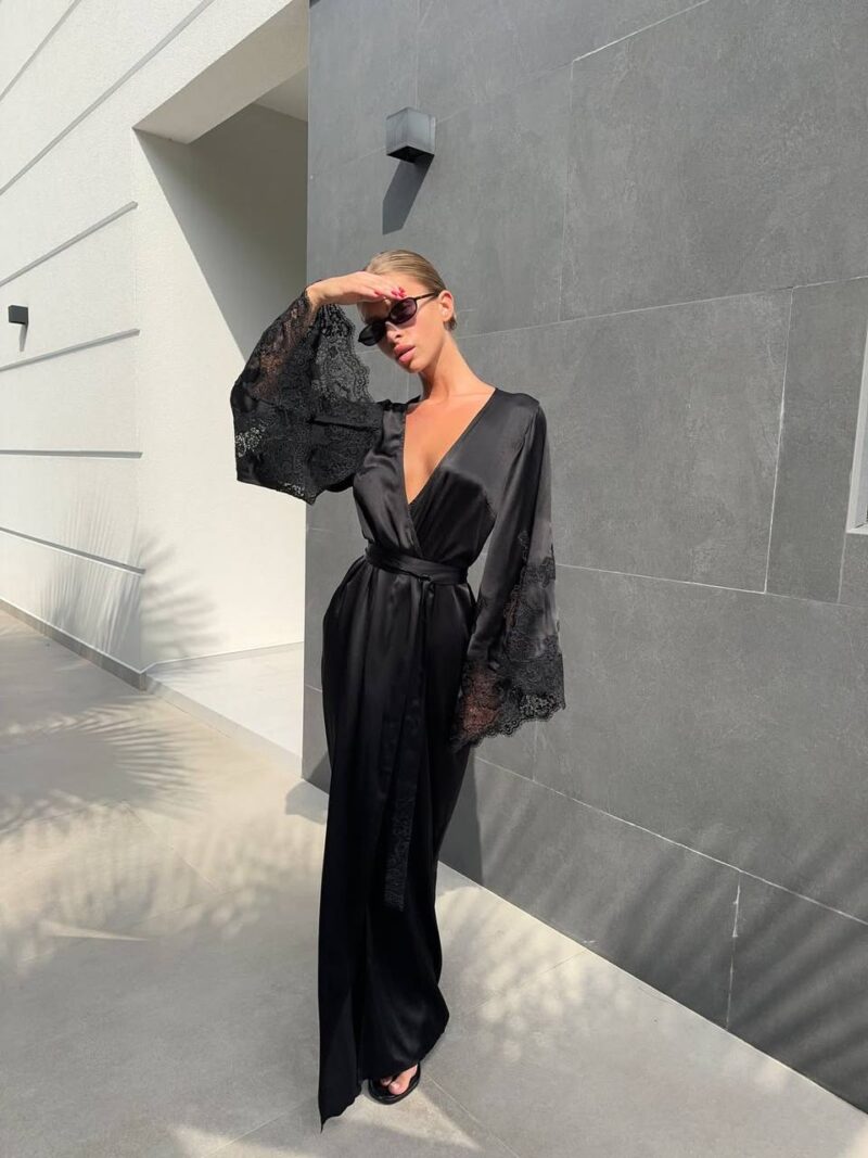 Халат шёлковый Leda Black