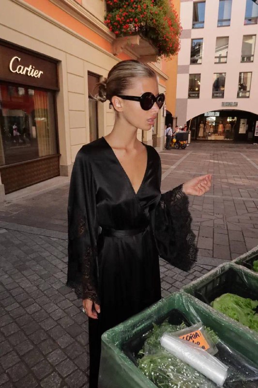 Халат шёлковый Leda Black