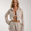 Костюм из хлопка с кружевом Stripe Cream