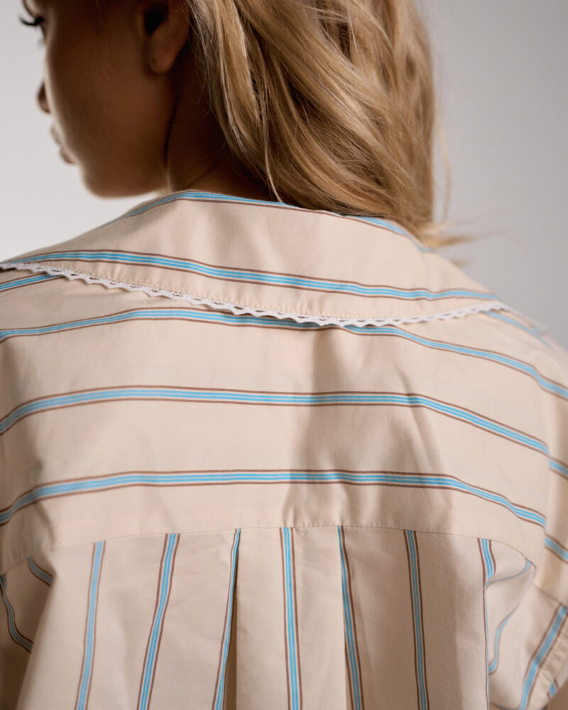 Костюм из хлопка с кружевом Stripe Cream