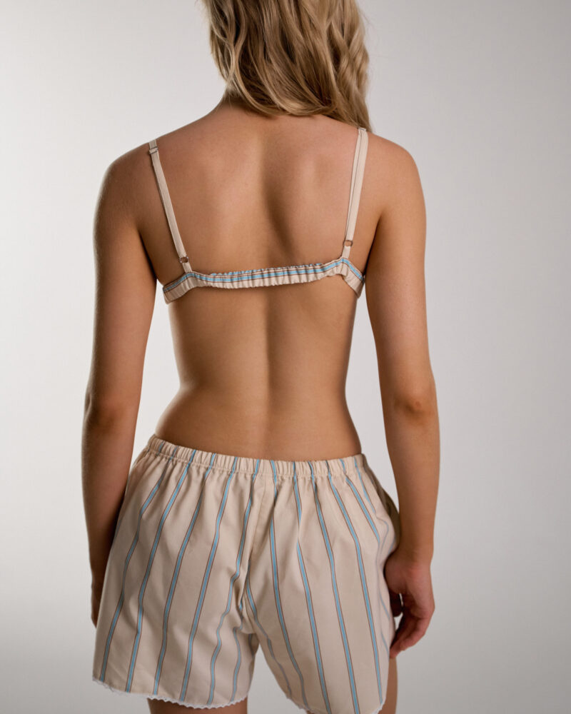 Костюм из хлопка с кружевом Stripe Cream
