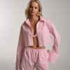 Костюм из хлопка с кружевом Stripe Pink