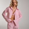 Костюм из хлопка с кружевом Stripe Pink