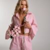 Костюм из хлопка с кружевом Stripe Pink