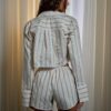 Костюм из хлопка с кружевом Stripe Cream