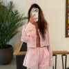 Костюм из хлопка с кружевом Stripe Pink Костюм из хлопка с кружевом Stripe Pink