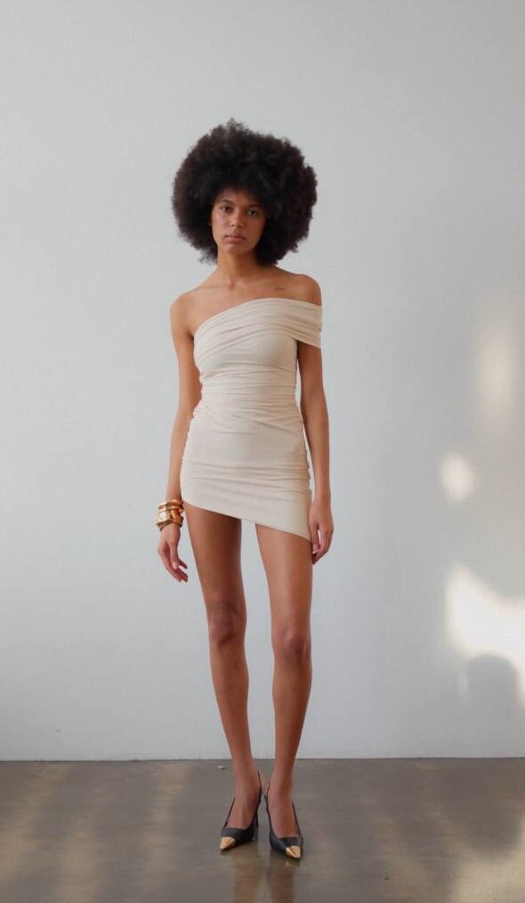 Платье Draped asymmetrical Milk