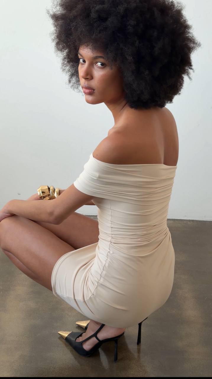 Платье Draped asymmetrical Milk