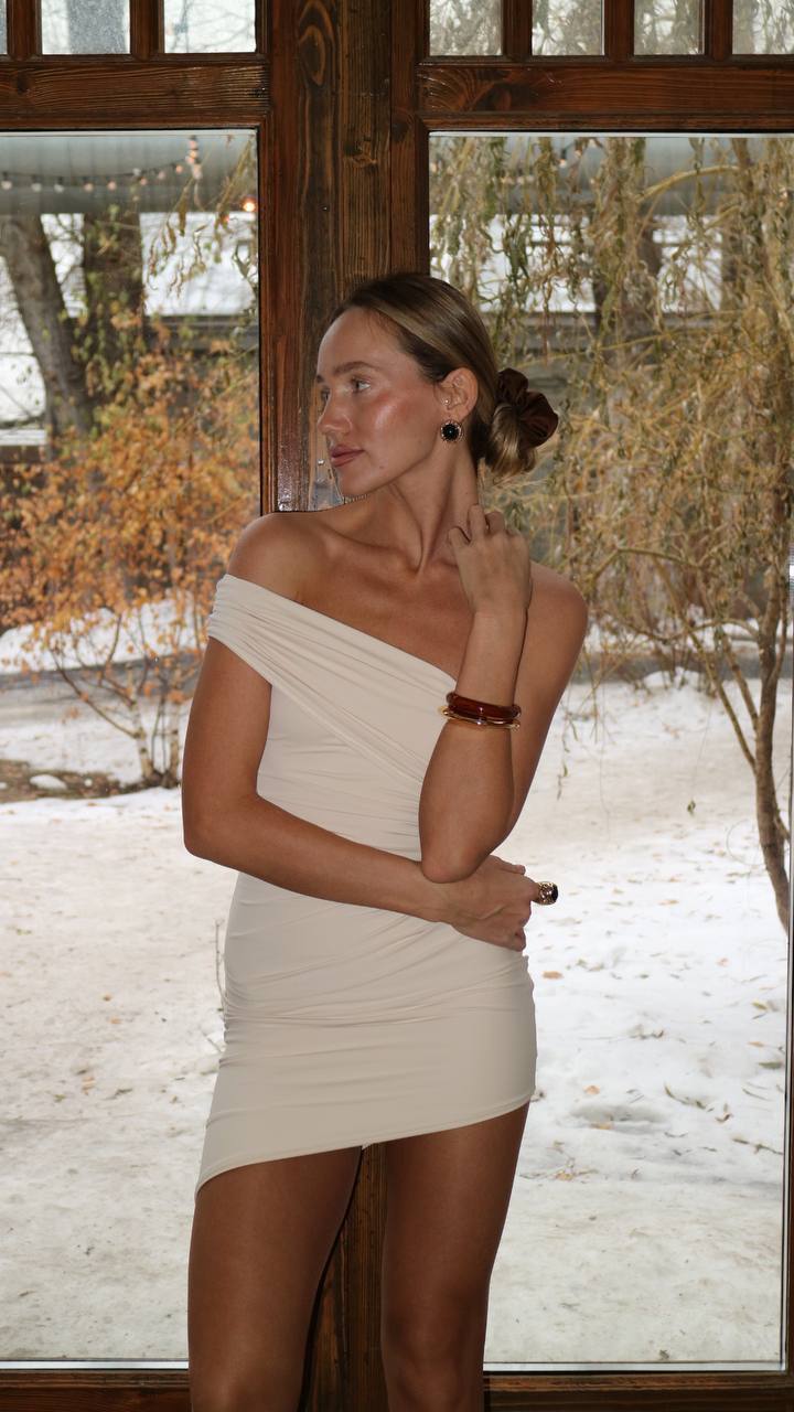 Платье Draped asymmetrical Milk