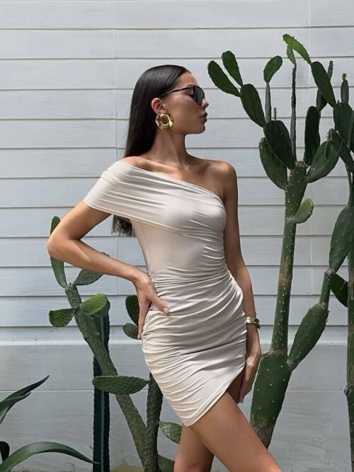 Платье Draped asymmetrical Milk
