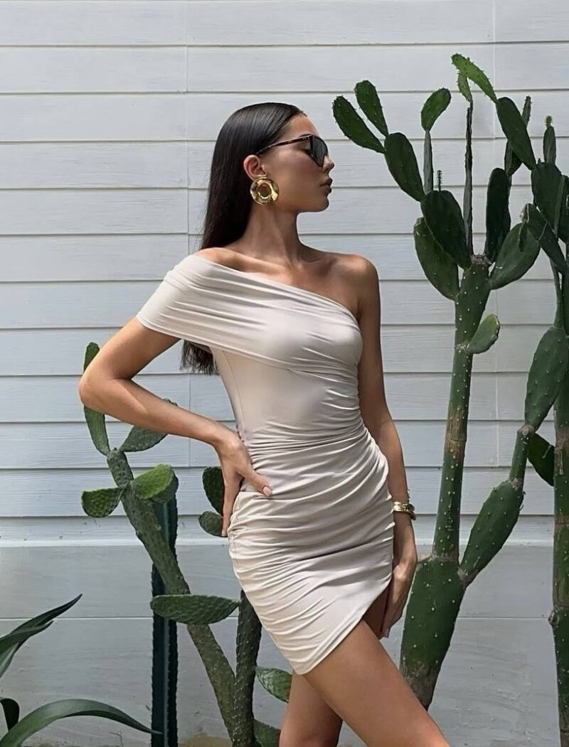 Платье Draped asymmetrical Milk