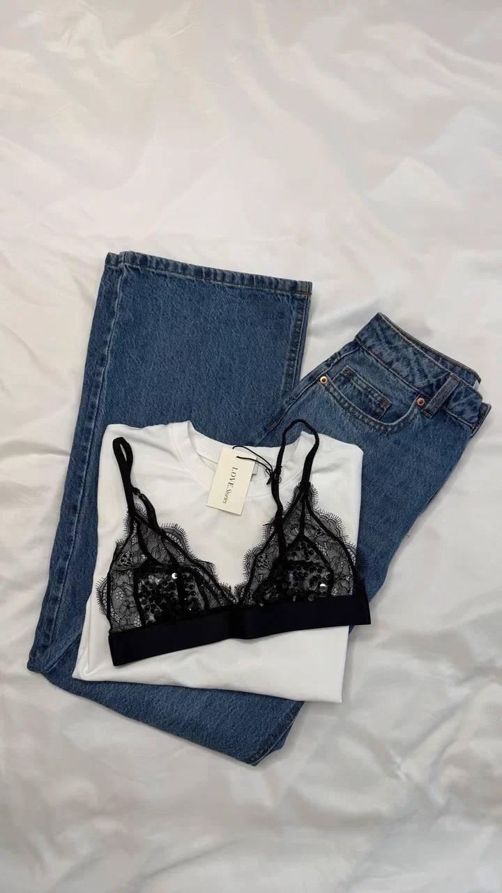 Бюстгальтер Love Lace Black Sequins