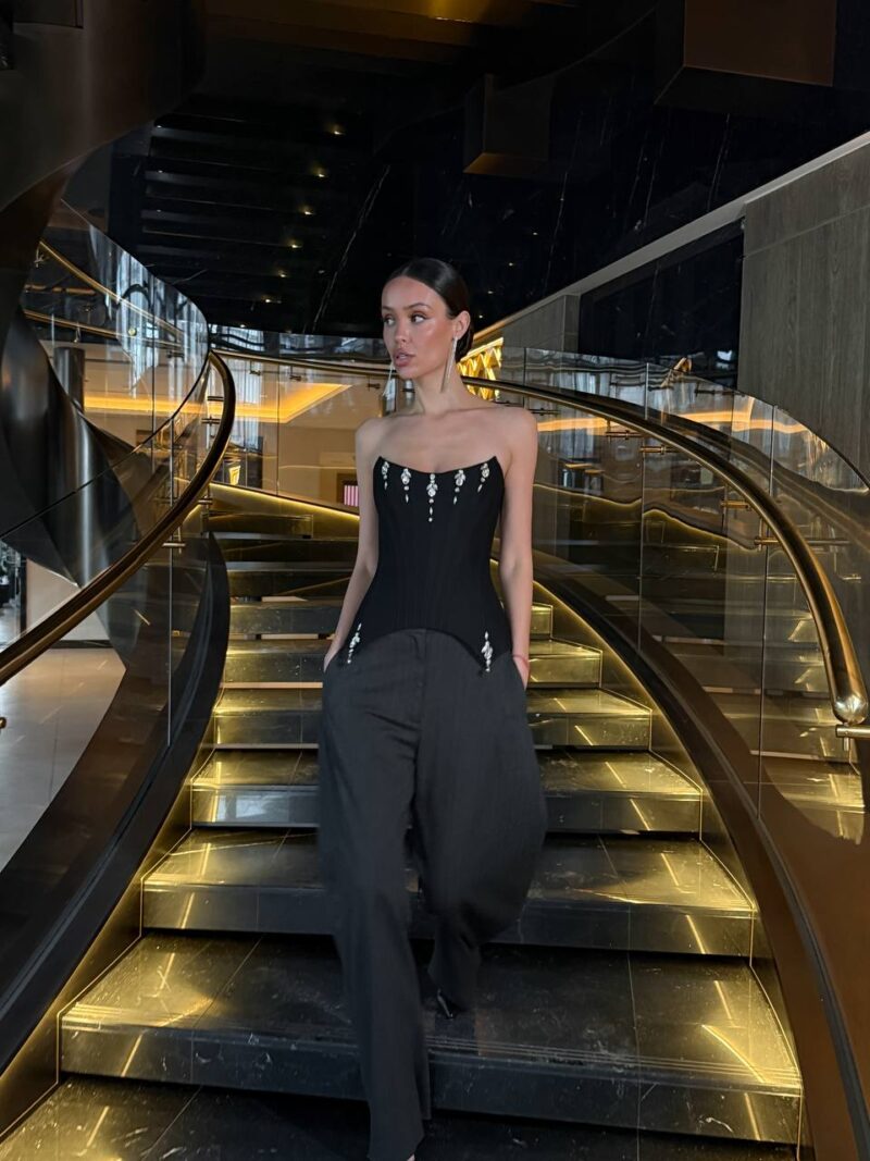 Корсет с камнями Matilda Black