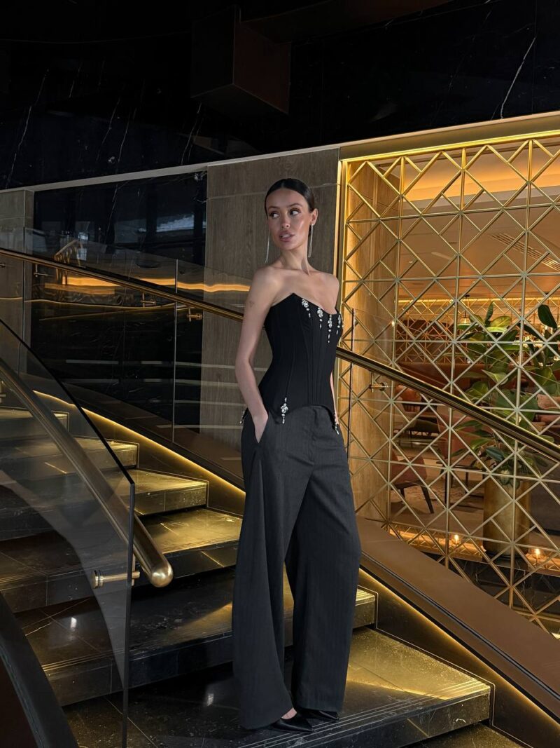 Корсет с камнями Matilda Black