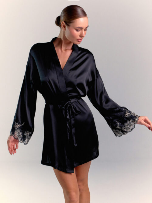 Халат из шёлка Mademoiselle Soie Black