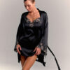 Халат из шёлка Mademoiselle Soie Black Халат из шёлка Mademoiselle Soie Black