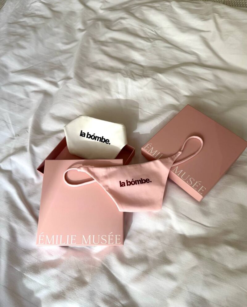 Трусики-стринги с логотипом LA BÓMBE Pink