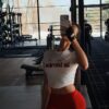 Футболка укороченная LA BOMBE White