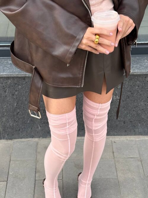 Чулки удлинённые Pink