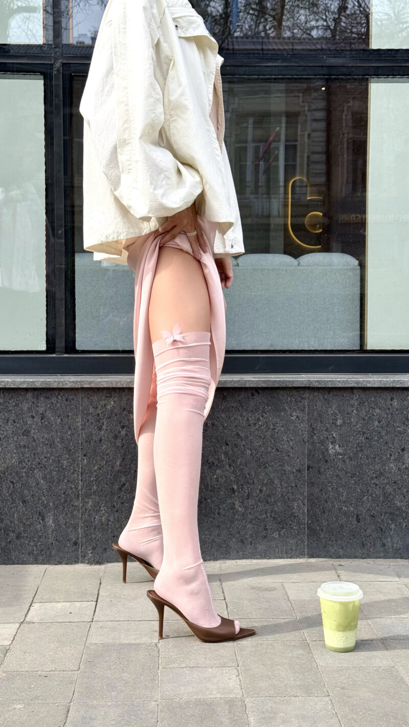 Чулки с бабочкой Pink