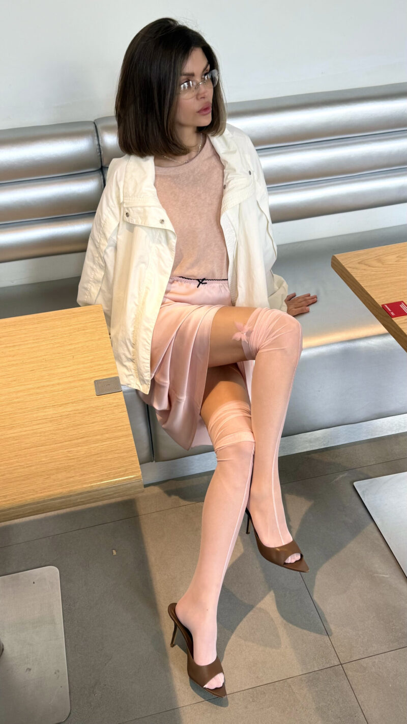 Чулки с бабочкой Pink