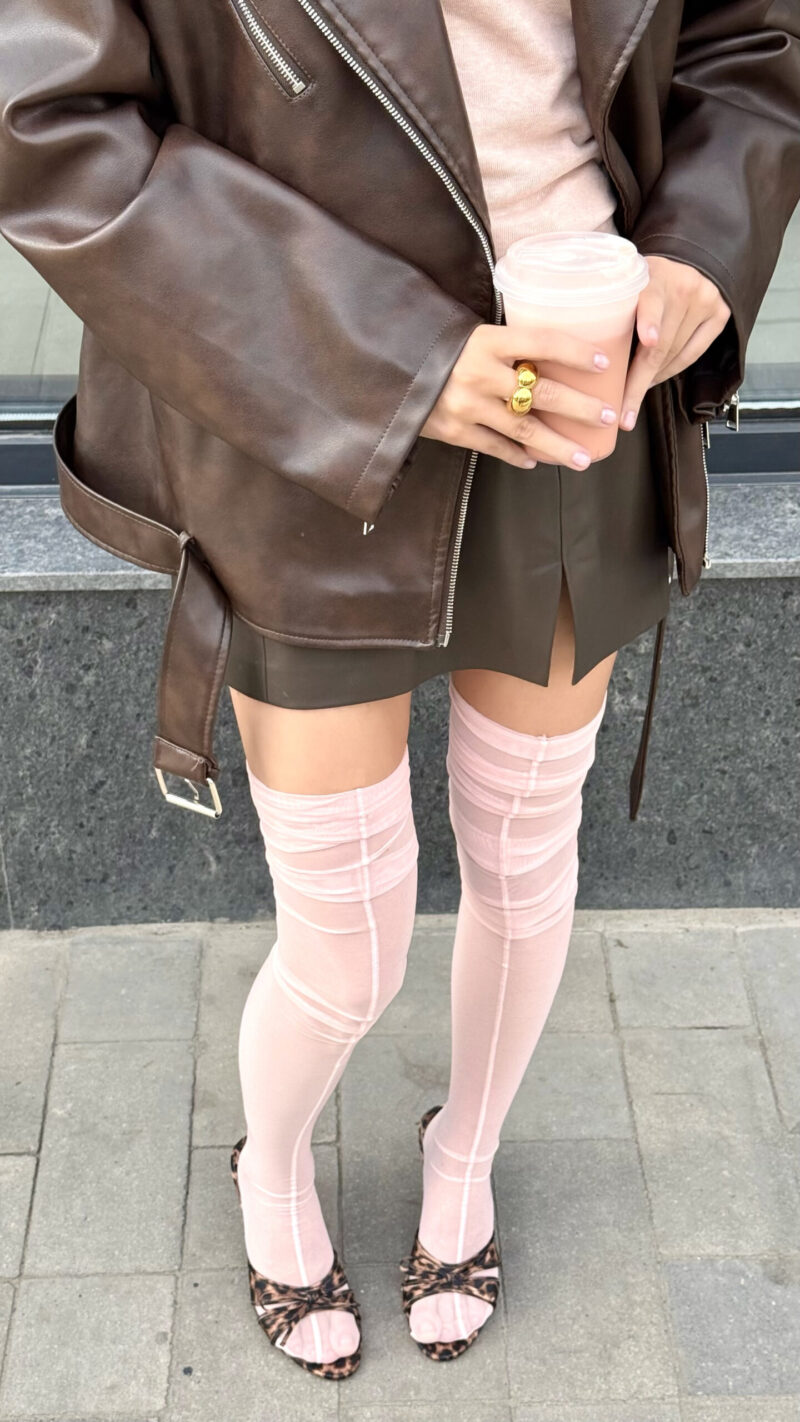 Чулки удлинённые Pink