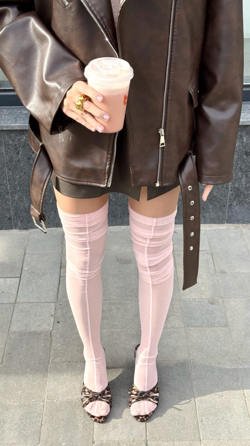 Чулки удлинённые Pink