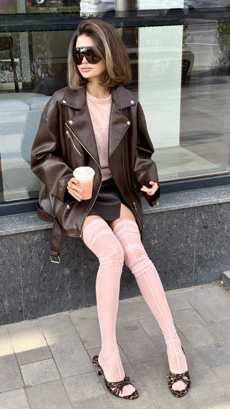 Чулки удлинённые Pink