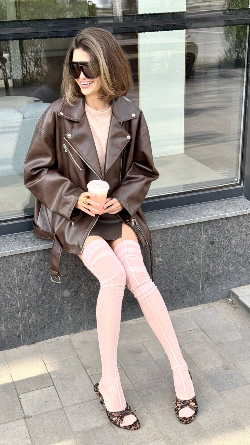 Чулки удлинённые Pink