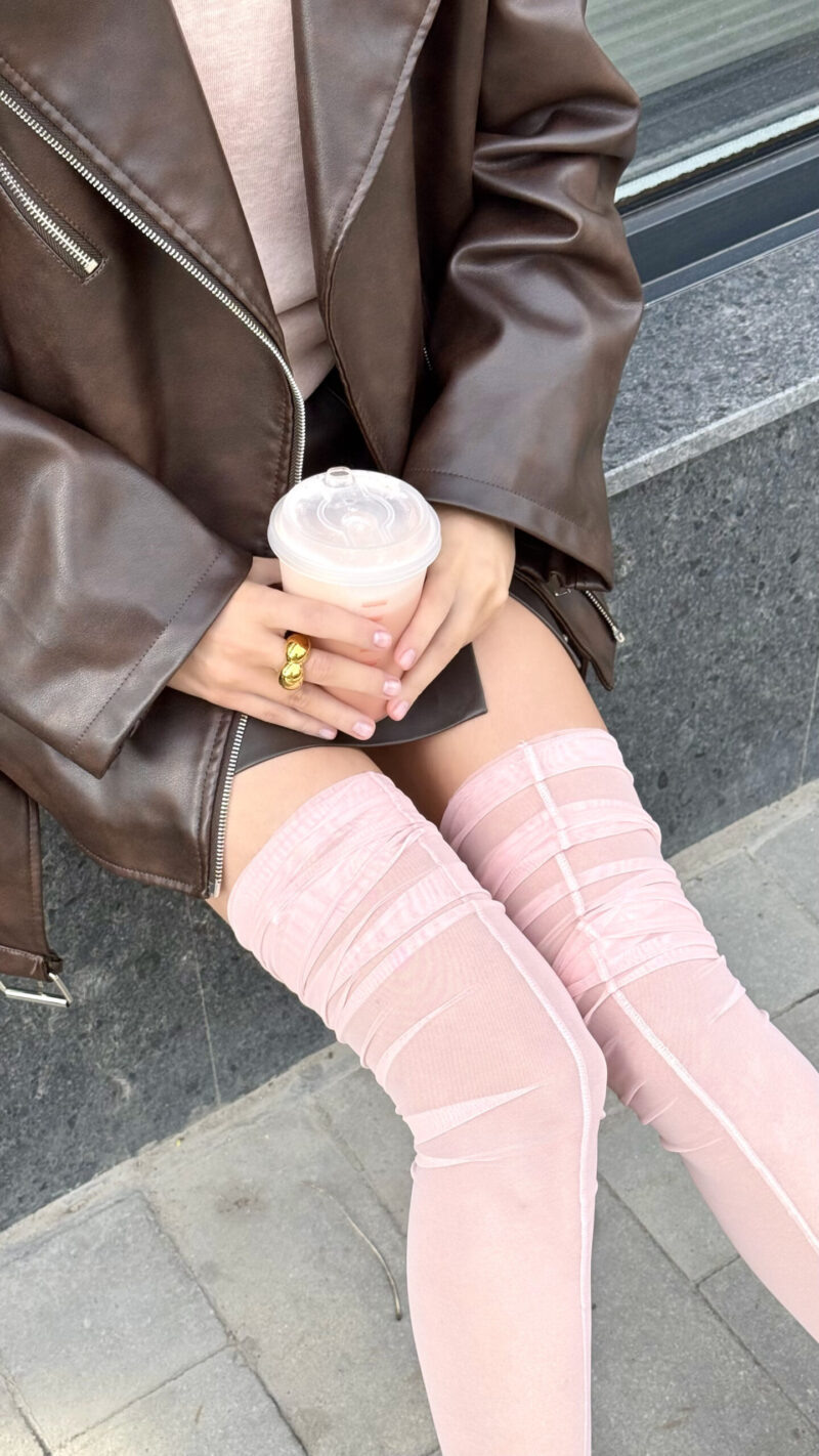 Чулки удлинённые Pink