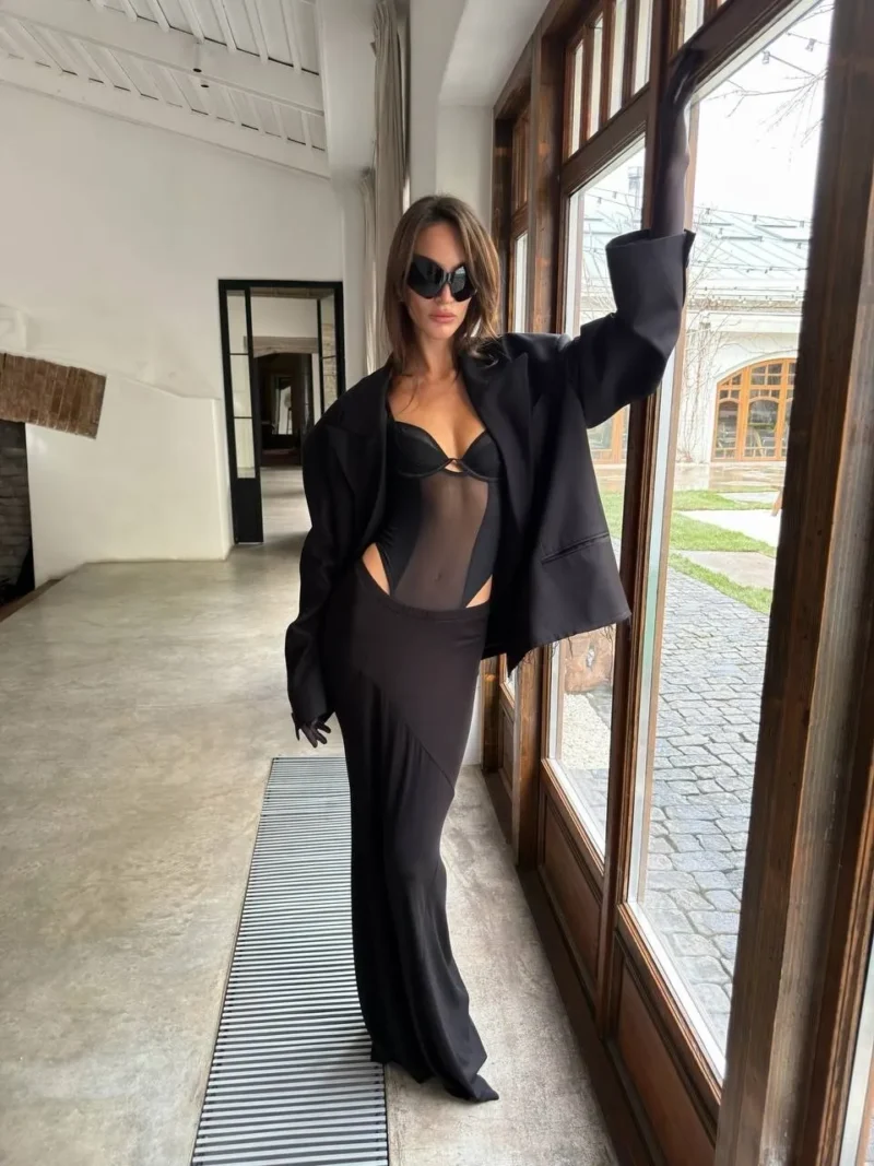 Боди из сетки ROSE Mesh Black