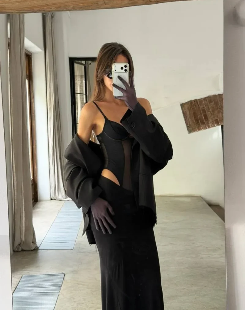 Боди из сетки ROSE Mesh Black