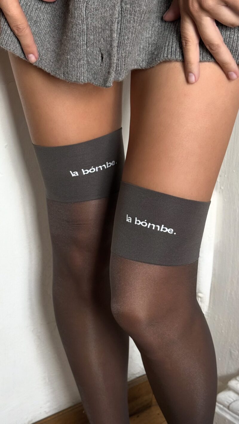 Чулки-гольфы LA BÓMBE Logomania Grey