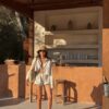 Костюм из хлопка с кружевом Stripe Cream